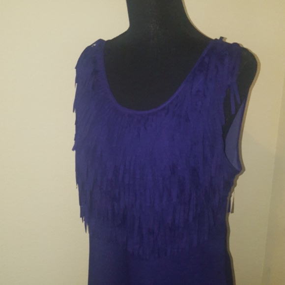 💜Ya Los Angeles Purple Fringe Dress💜 - Picture 2 of 9